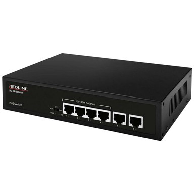 REDLINE Switch RL-SP8606M, neupravljani, 6x RJ45 (4x PoE), max. 65 W